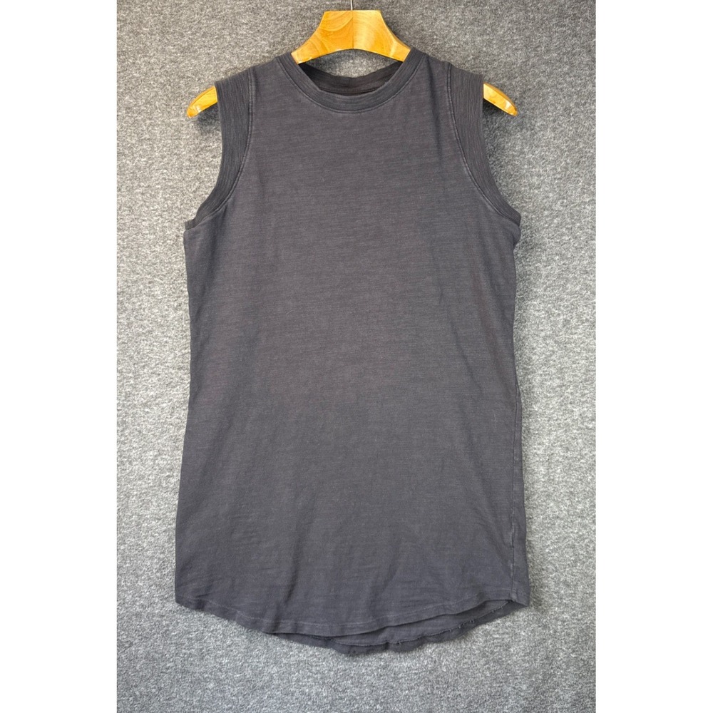 Faherty Sunwashed Slub Muscle Dress Organic Cotton Faded Black WDU2440 Size M